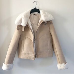 H&M faux suede and fur jacket